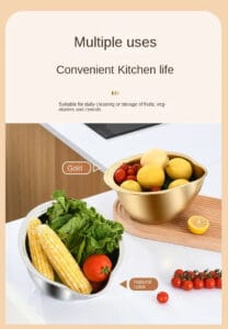 Rice Washer Strainer Bowl Stainless Steel