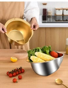 Rice Washer Strainer Bowl Stainless Steel